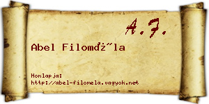 Abel Filoméla névjegykártya